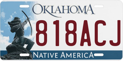 OK license plate 818ACJ