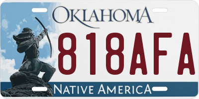 OK license plate 818AFA