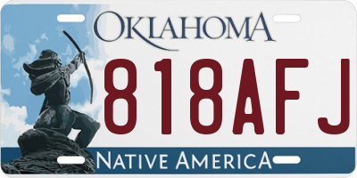 OK license plate 818AFJ