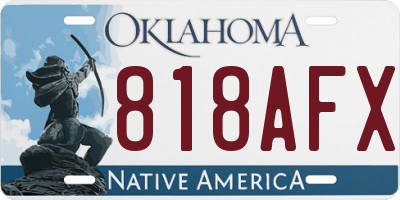 OK license plate 818AFX
