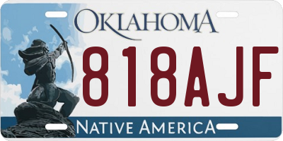 OK license plate 818AJF