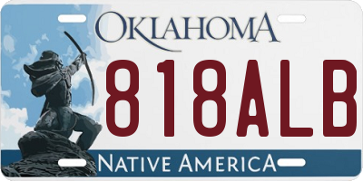 OK license plate 818ALB