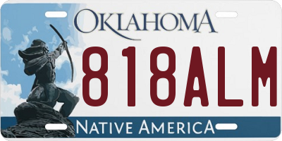 OK license plate 818ALM