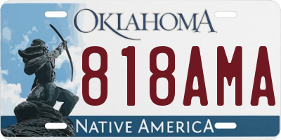 OK license plate 818AMA