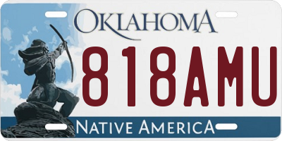OK license plate 818AMU
