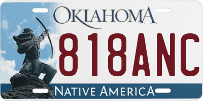 OK license plate 818ANC