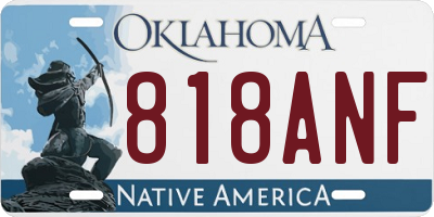 OK license plate 818ANF
