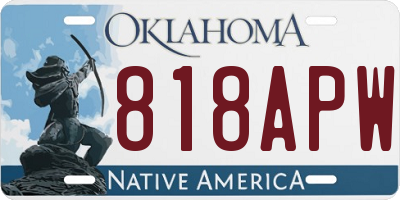 OK license plate 818APW
