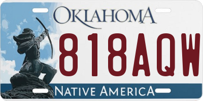 OK license plate 818AQW