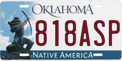 OK license plate 818ASP