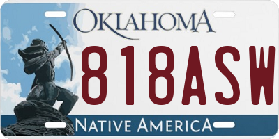 OK license plate 818ASW