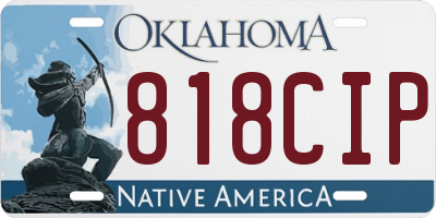 OK license plate 818CIP