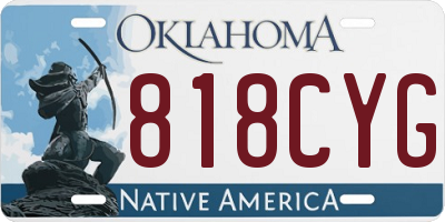 OK license plate 818CYG