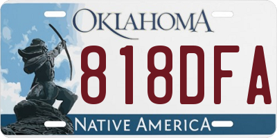 OK license plate 818DFA