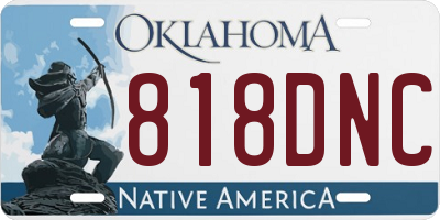 OK license plate 818DNC