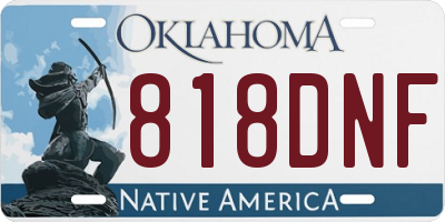 OK license plate 818DNF
