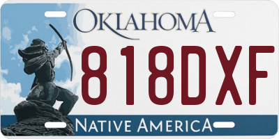 OK license plate 818DXF