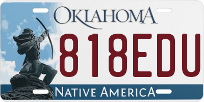 OK license plate 818EDU