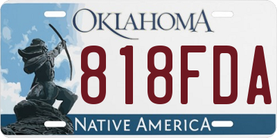 OK license plate 818FDA