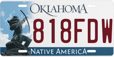 OK license plate 818FDW