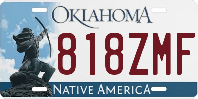 OK license plate 818ZMF