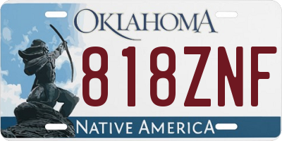 OK license plate 818ZNF