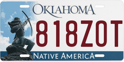 OK license plate 818ZOT