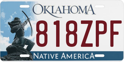 OK license plate 818ZPF
