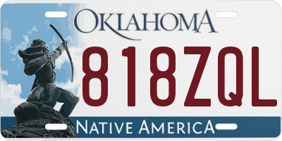 OK license plate 818ZQL