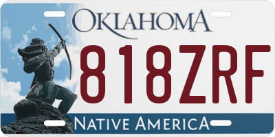 OK license plate 818ZRF
