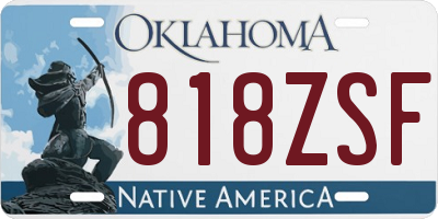 OK license plate 818ZSF