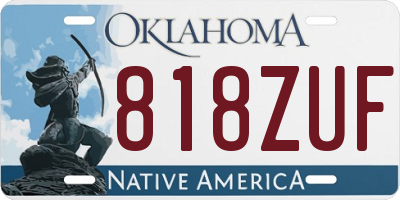 OK license plate 818ZUF