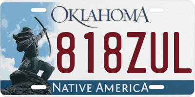 OK license plate 818ZUL