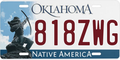 OK license plate 818ZWG