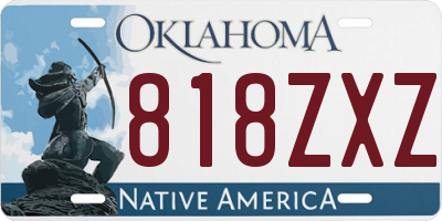 OK license plate 818ZXZ