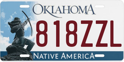 OK license plate 818ZZL