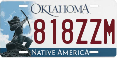 OK license plate 818ZZM