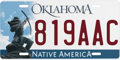 OK license plate 819AAC