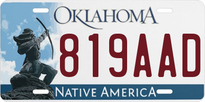 OK license plate 819AAD