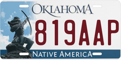 OK license plate 819AAP