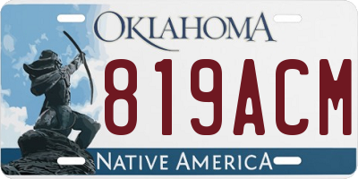 OK license plate 819ACM