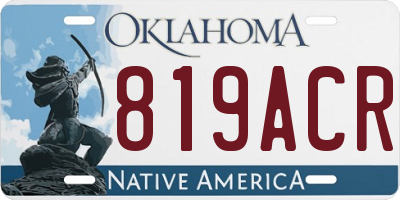 OK license plate 819ACR