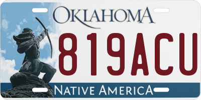 OK license plate 819ACU