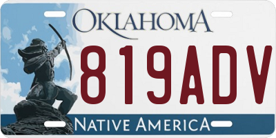 OK license plate 819ADV