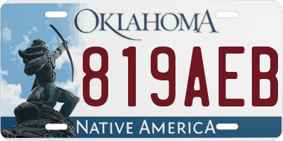 OK license plate 819AEB