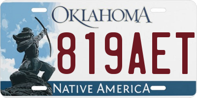OK license plate 819AET