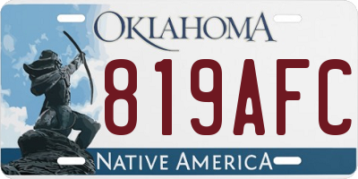 OK license plate 819AFC