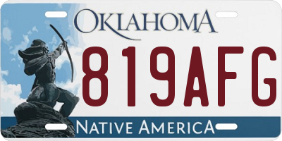 OK license plate 819AFG