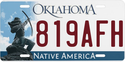 OK license plate 819AFH