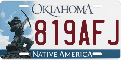 OK license plate 819AFJ